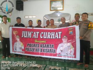 Polsek Kota Kisaran Jumat Curhat Bersama Jemaah Masjid Al-Huda 2 » IMG 20230609 WA0087