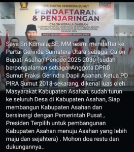 Sri kumala. se, mm. Dan masyarakat harus dukung menang perempuan jadikan Bupati Asahan. Terbukti mumpuni. 2 Screenshot 2024 0527 131400