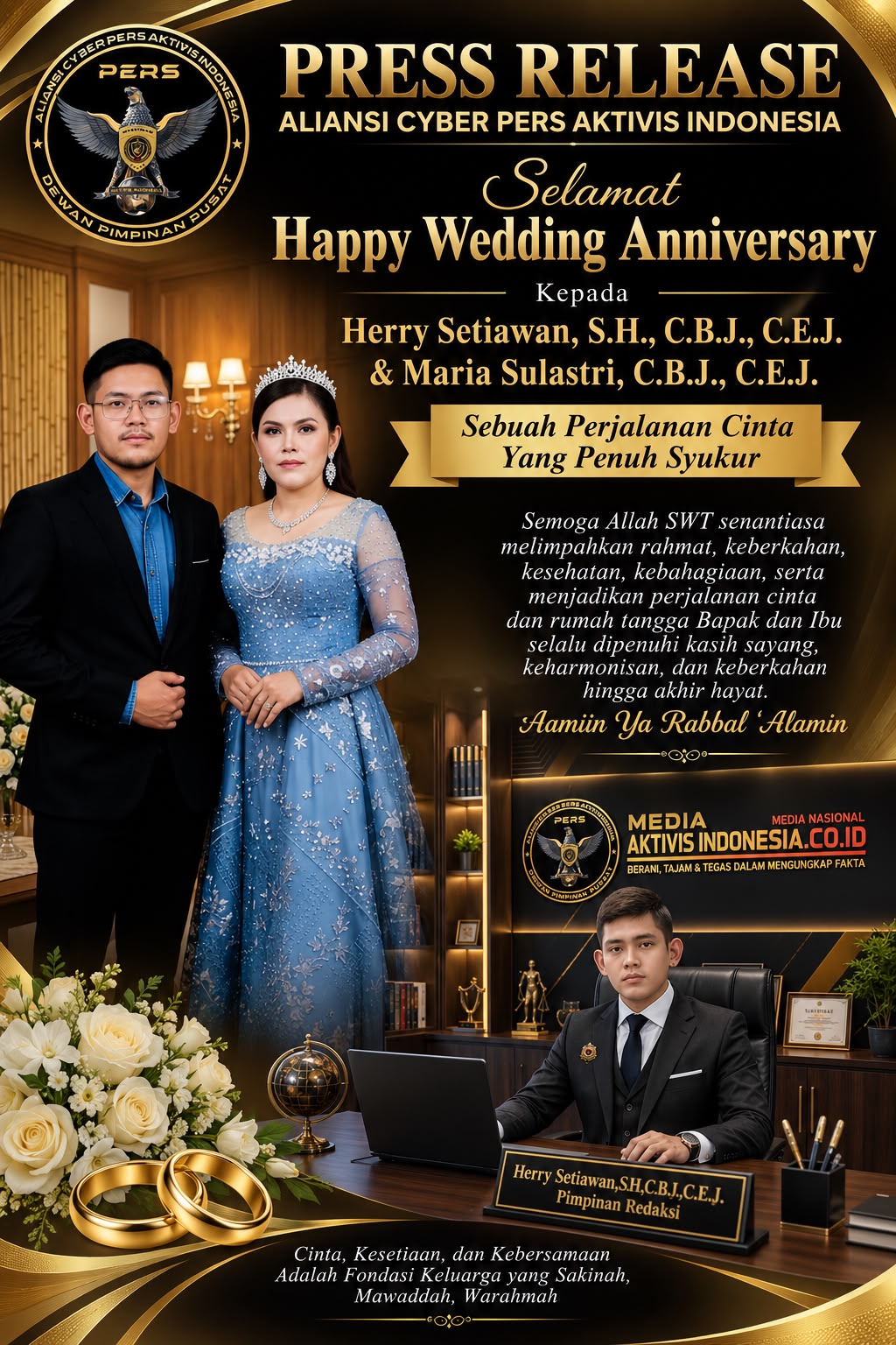 Ketua Umum Aliansi Cyber Pers Aktivis Indonesia Rayakan Happy Wedding Anniversary, Wujud Syukur atas Perjalanan Cinta yang Penuh Berkah 2 8f6b4151 916b 49d1 b76d e654cf80effb