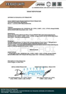 Ketua Umum FERADI WPI - SUBUR JAYA LAWFIRM,Angkat Sukindar Jadi Wakil Ketua Umum, Peduli Problematika Bantuan Hukum Untuk Masyarakat Lemah dan Kurang Mampu Di Indonesia 3 IMG 20260704 WA0234