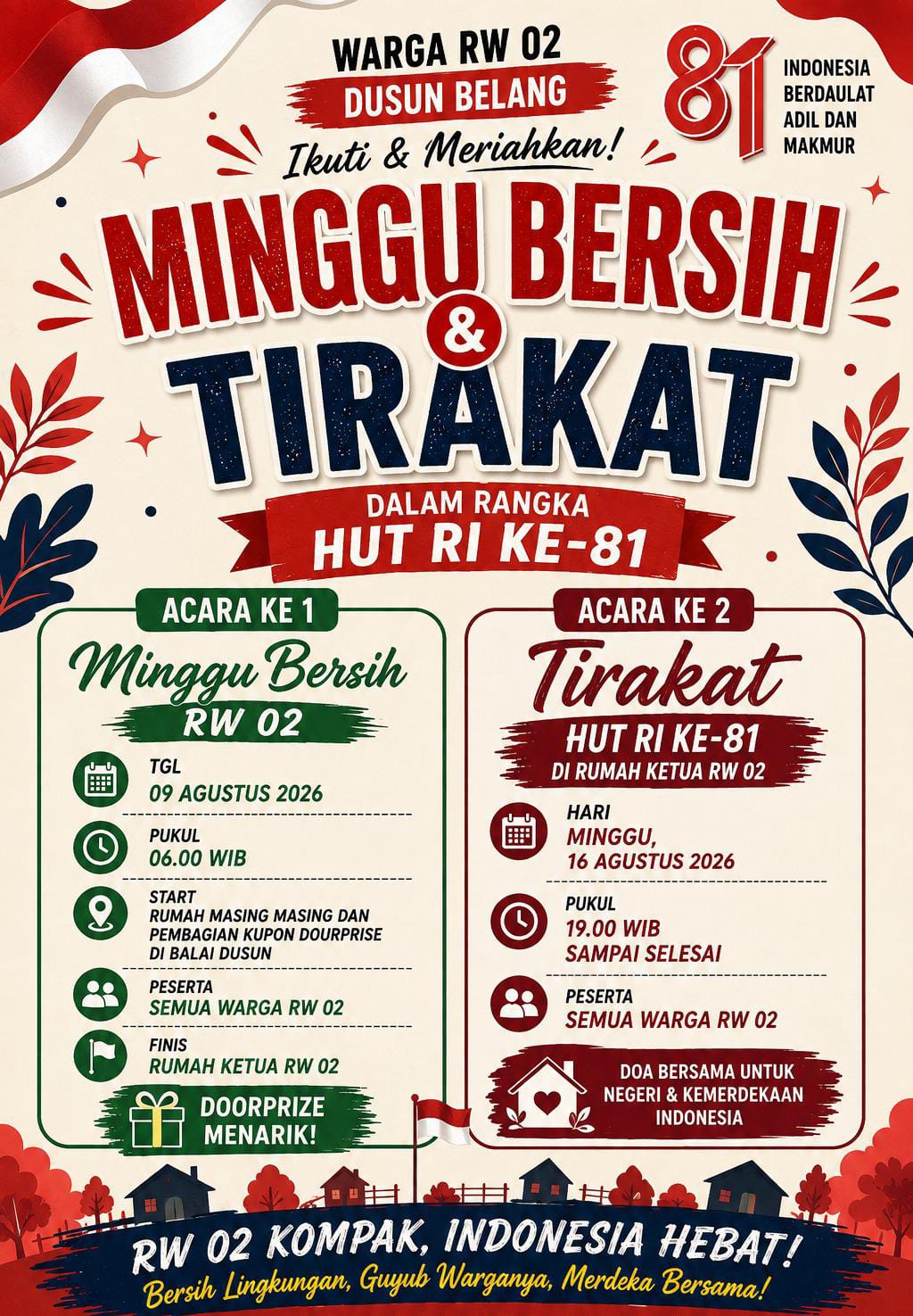 Jatiyoso: Warga RW.02 Dusun Belang - Ngeguyurke Makna HUT Kemerdekaan RI Ke-81 Tahun "Bersama Pemerintah Terkecil Untuk Merakyat Ra'woyo-woyo Gur" Jawa Tengah Nduwe Makna & Tujuan Ilahiyahil Wujud Etositas Insan Kamil 2 IMG 20260805 WA0011