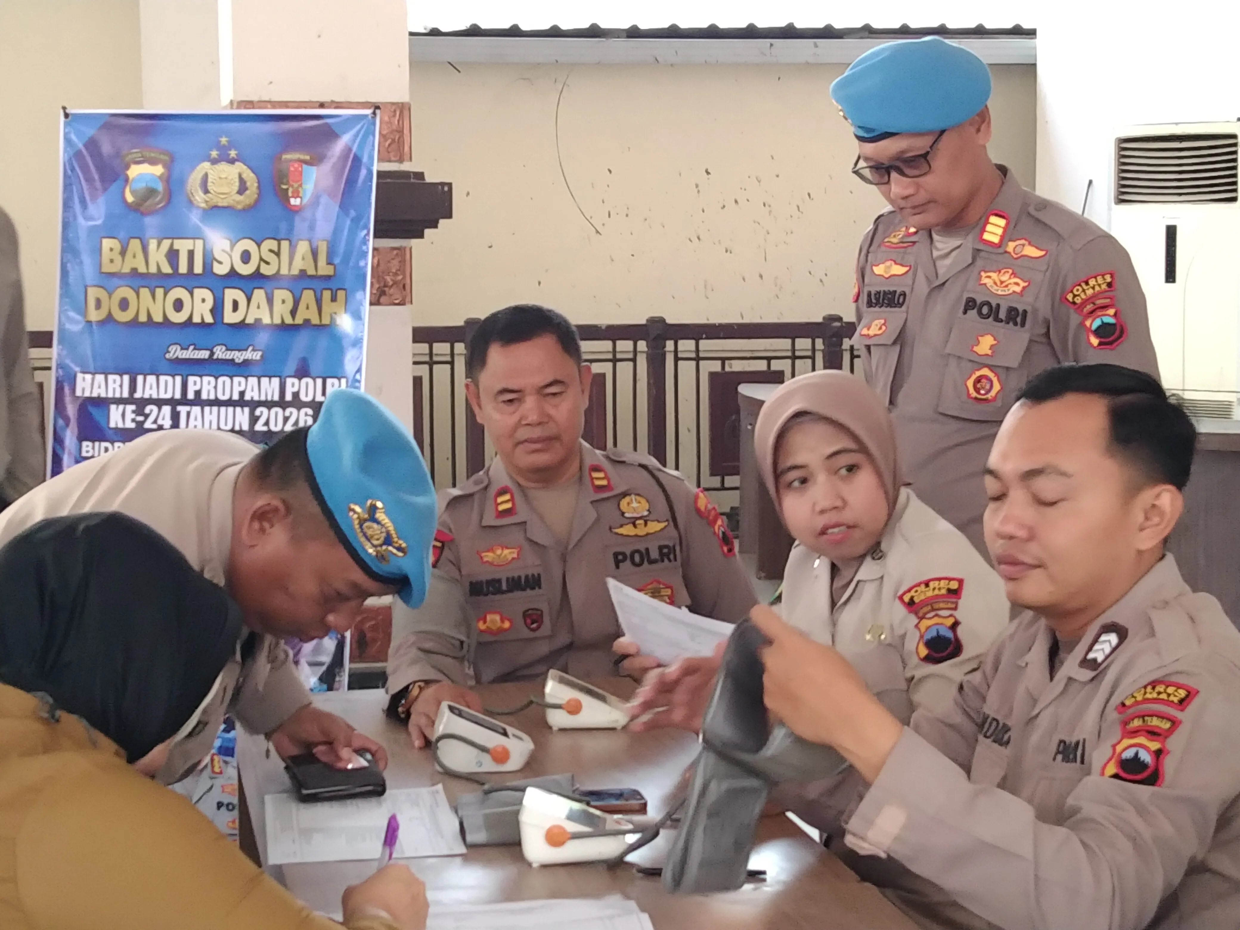 60 Calon Pendonor, 45 Kantong Darah Terkumpul di Polres Demak