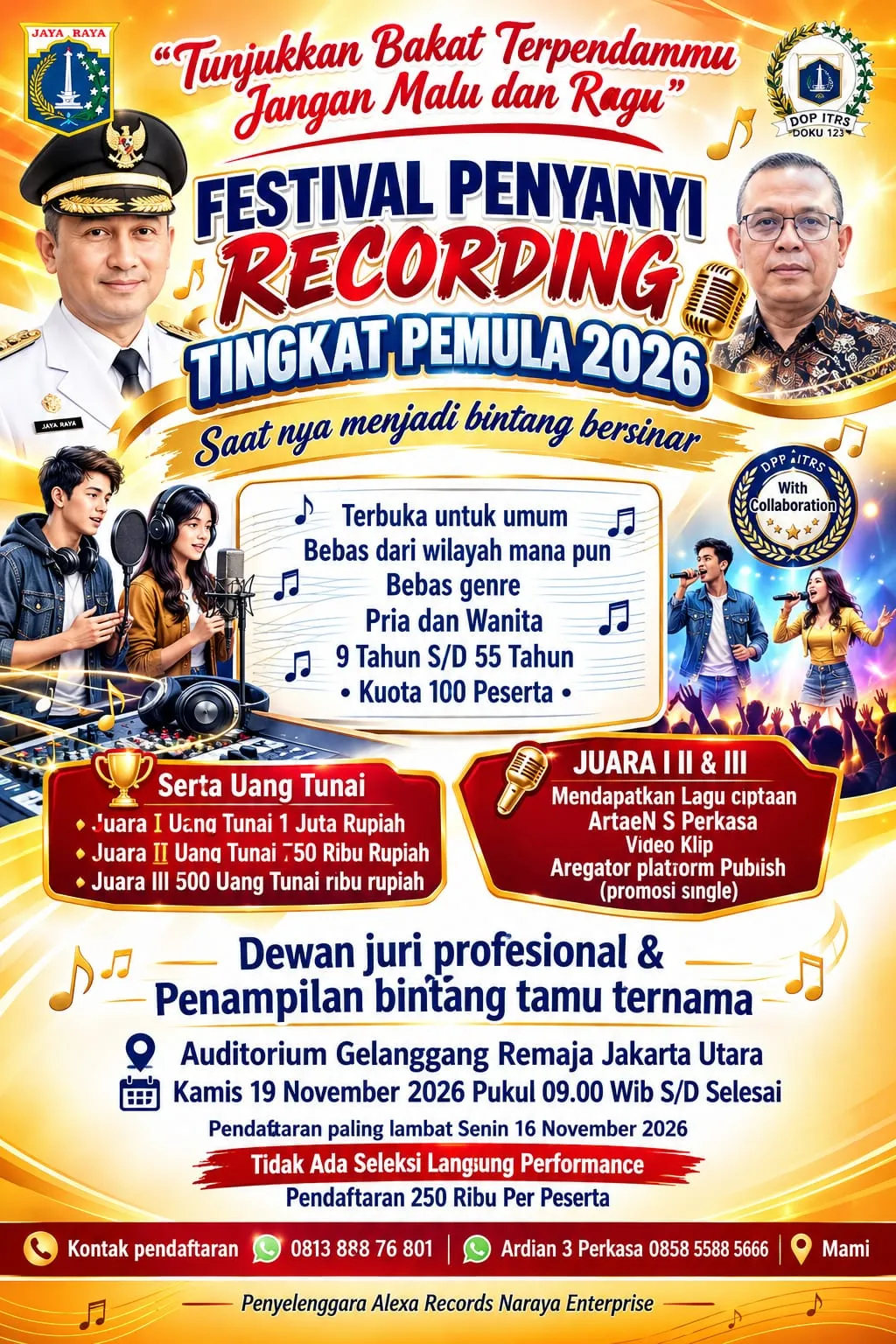 Festival Penyanyi Recording Tingkat Pemula 2026 Buka Ruang bagi Talenta Baru